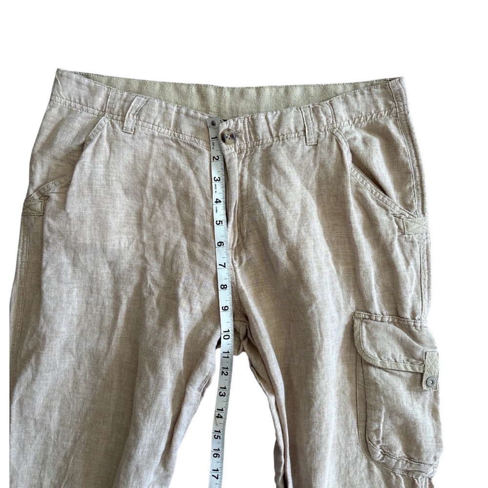 Columbia Lightweight Beige Linen/Cotton Straight Leg Utility Cargo Pants - 10 - Picture 7 of 10